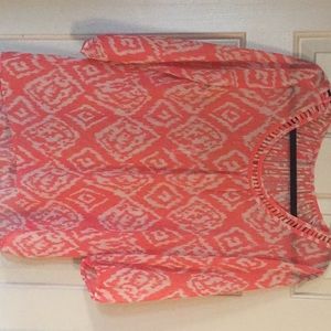 Shear coral blouse